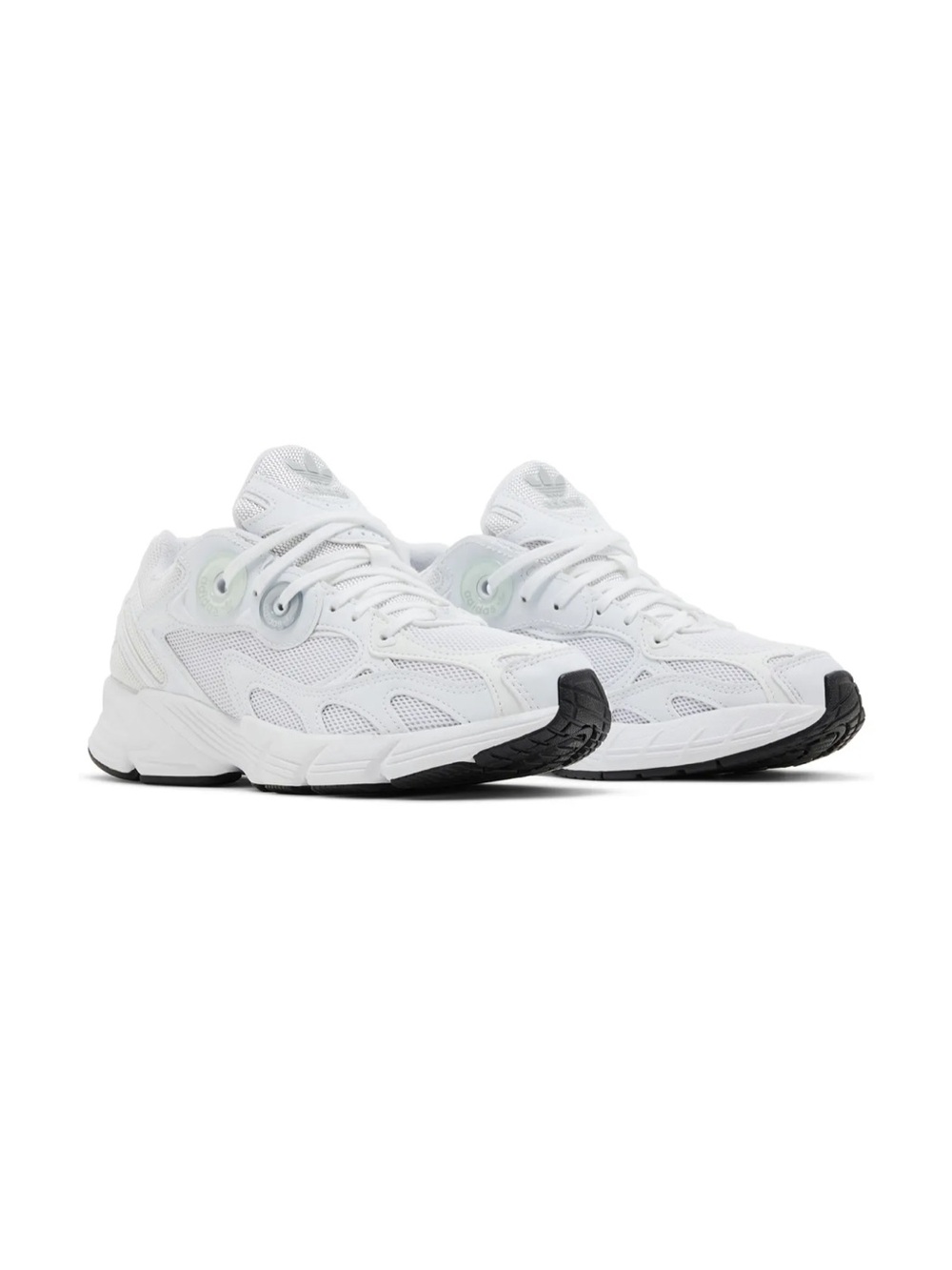 adidas White Women's Mesh Running Sneakers with Black Outsole